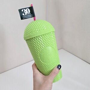 Starbucks Frappuccino Studded Dome Tumbler 24oz Cup Summer 2025 Neon Lime